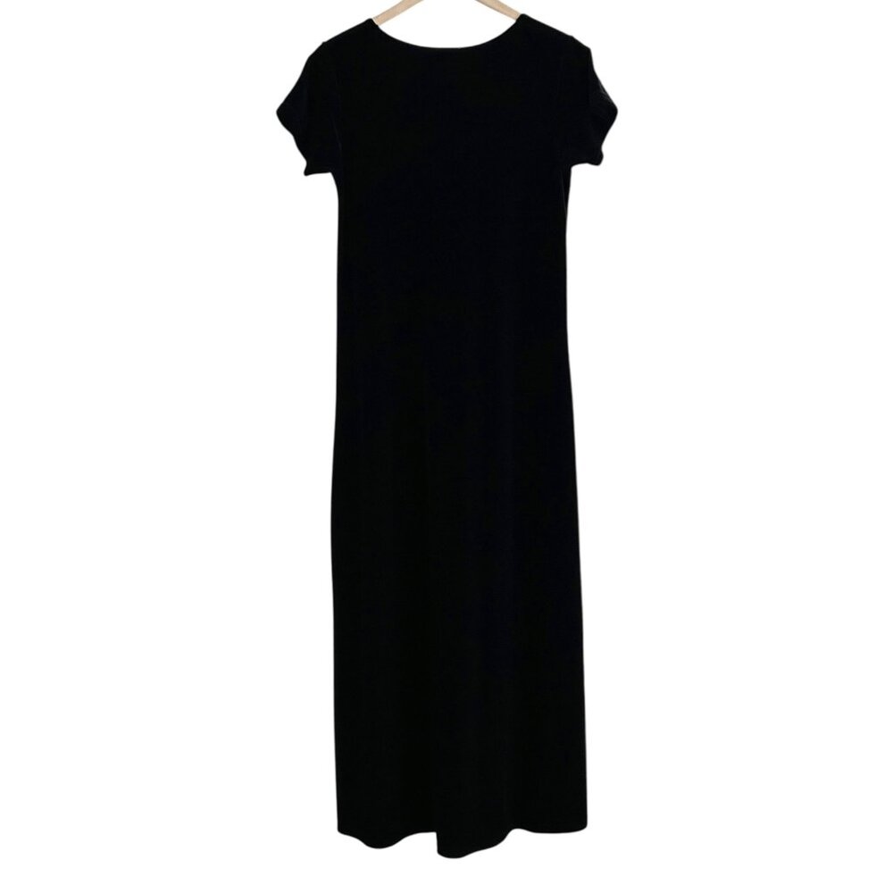 Cassini Vintage Velvet Black Short Sleeve Maxi Dress (M) - Picture 6 of 11